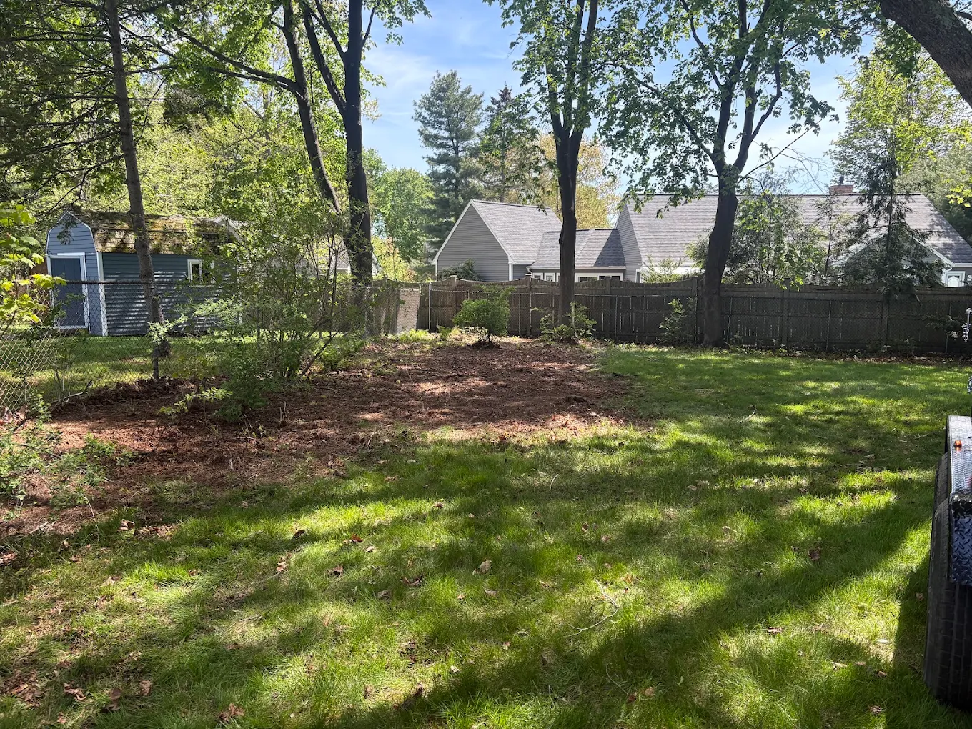 After — Cleared and graded yard after brush removal