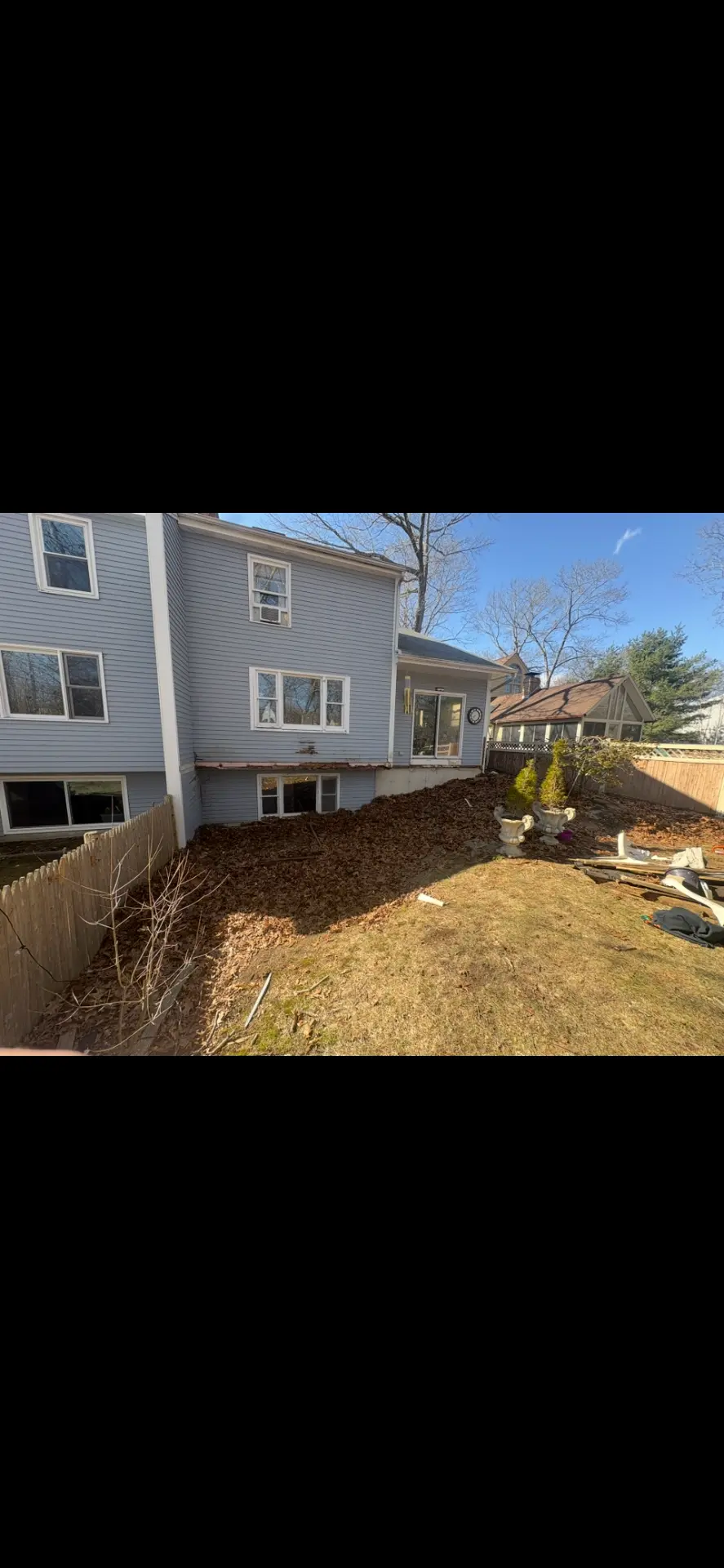 After — Yard cleared after the deck was torn down and hauled away